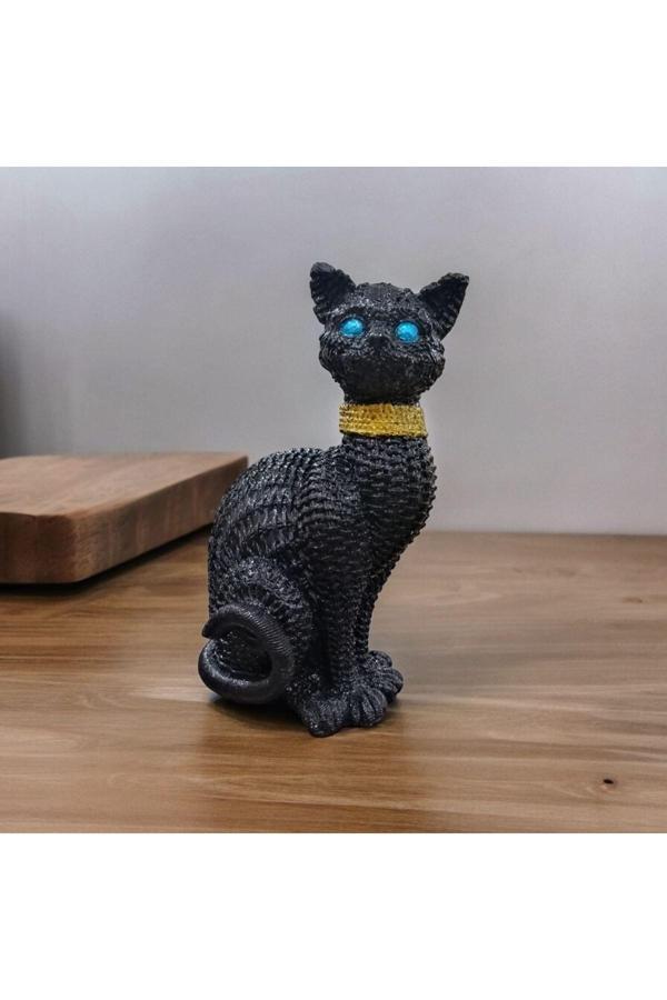 Taşdevri Life Hasır Desenli Siyah Kedi Biblo - Image 1