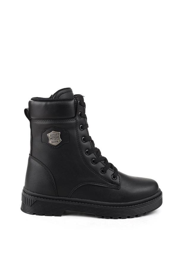 Walkenzo 24070 Sıcak Astar Kaymaz Taban Kadın Motorcu Bot - Image 1