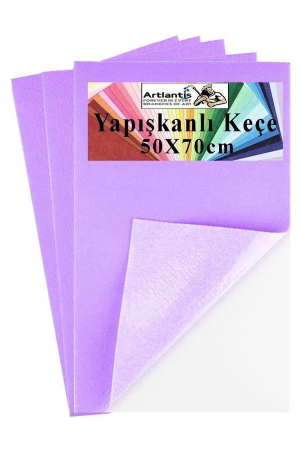 Lila Yapışkanlı Keçe 50x70 cm 3 Adet 2.0 mm Kendinden Yapışkanlı Renkli Hobi Keçesi Elişi Keçe Kumaşı Anasınıfı - Image 1