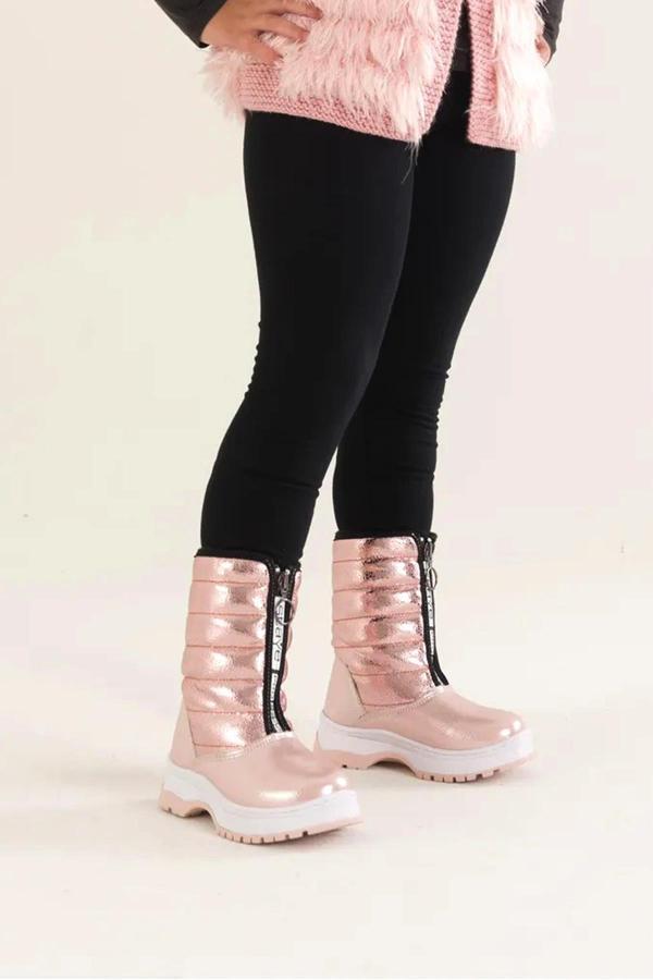 Walkenzo Arzn-3394 Cırtlı Kaymaz Taban Kız Çocuk Bot Çizme - Image 1