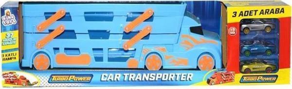 King Toys 3 Katlı Sürat Pistli Tır 3 Arabalı Çocuklar İçin Garaj Otopark Yarış Pisti Eğitici Oyun Seti - Image 1
