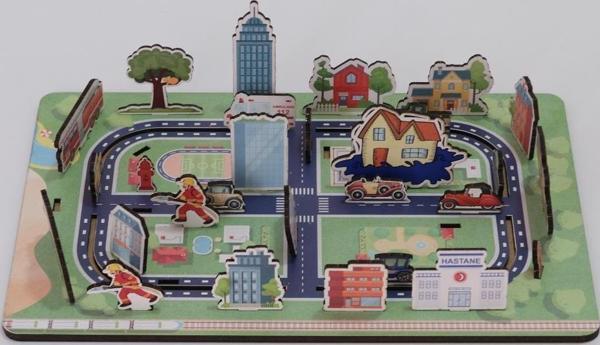 Moon Beavers Benim Şehrim Ahşap Puzzle 83043,Maket Şeklinde Eğitici Puzzle - Image 1