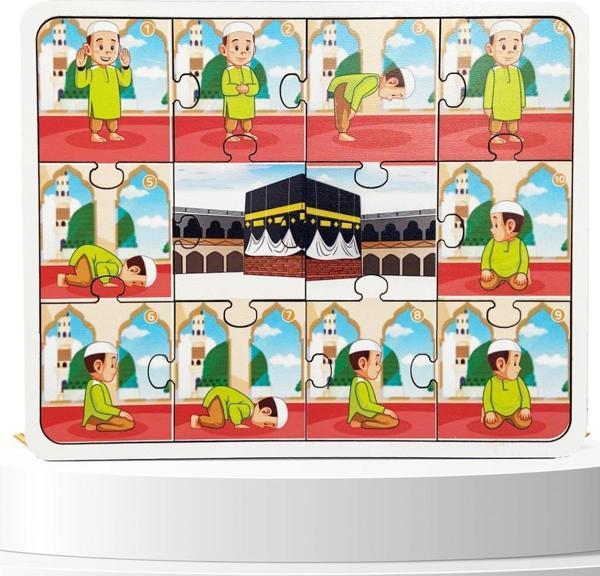 Moon Beavers İslamı Öğreniyorum Puzzle Serisi - Erkek Namaz 83014,Okula (Din Kültürü) Katkı Sağlayan Puzzle Oyuncak - Image 1