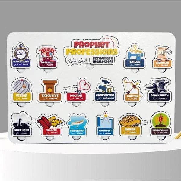Moon Beavers Peygamber Meslekleri Ahşap Puzzle 83031,Eğitici Öğretici Ahşap Oyuncak - Image 1