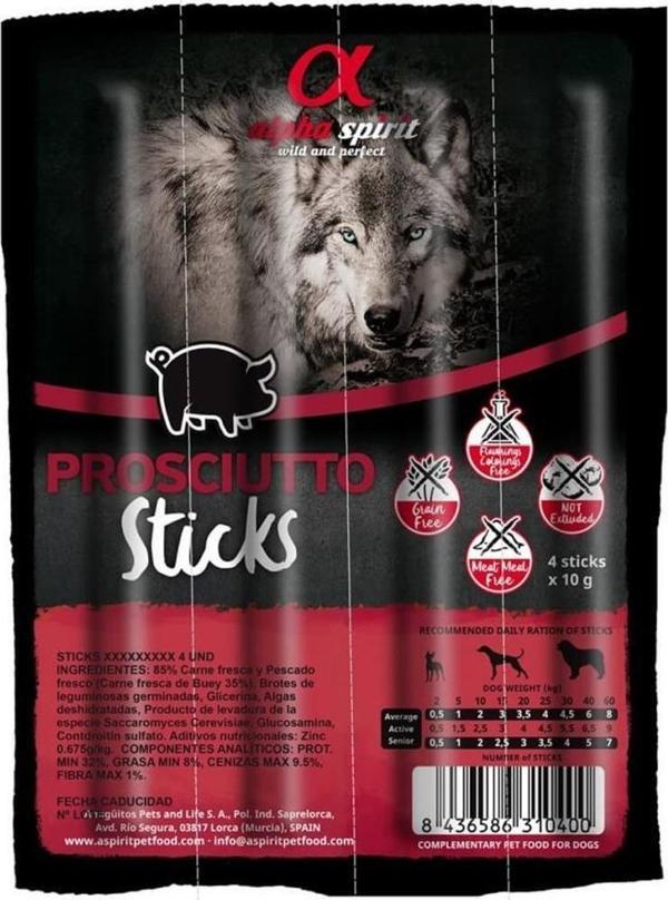 Alpha Spirit Prosciutto Sticks Köpek Ödül Maması 4X10 Gr - Image 1