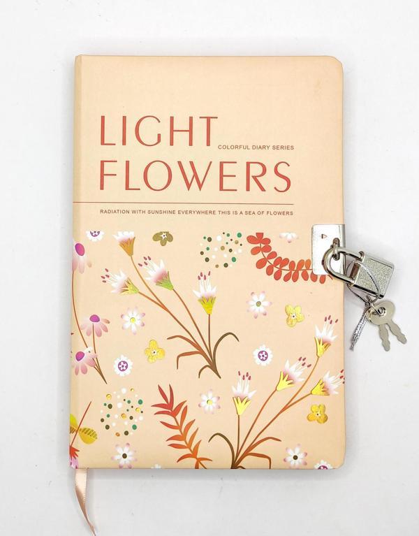 Flowers Hatıra Defteri (Günlük) Kilitli Defter 80 yaprak - Sarı - Image 1
