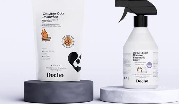 Docho Kedi Kumu Koku Giderici Aktif Karbon 400 gr ve Koku ve Leke Çıkarıcı Enzimatik Sprey 500 ml Seti - Image 1
