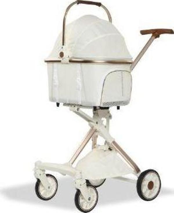 EuroDog Katlanabilir Köpek Arabası Beyaz 80,5x48,5x112 cm - Image 1