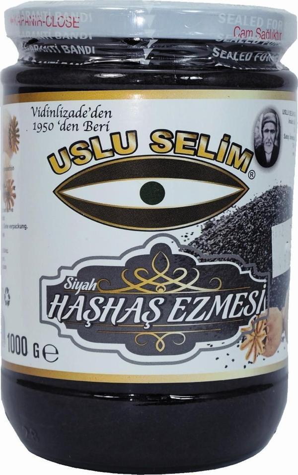 Uslu Selim Haşhaş Ezmesi Siyah 800 Gr.Cam Kavanoz Uşak Yöresi - Image 1