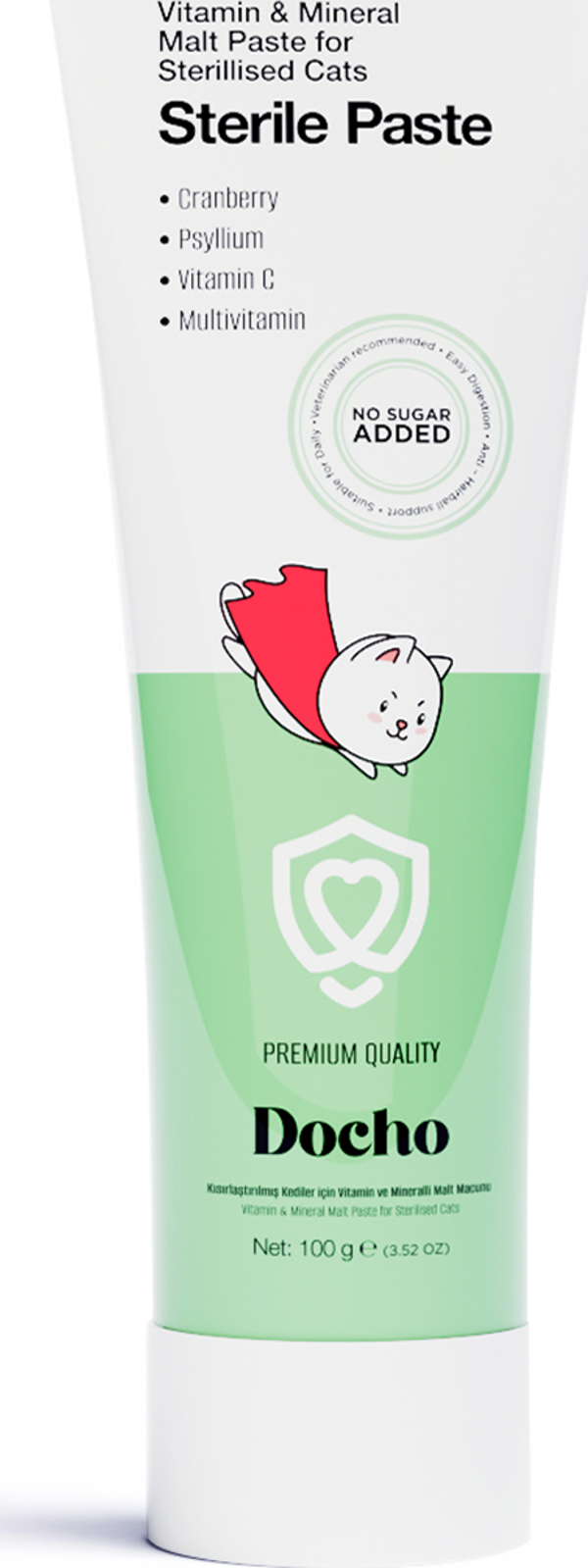 Docho Mineral ve Vitamin Destekli Malt Kısırlaştırılmış Kedi Macunu 100 GR - Image 1