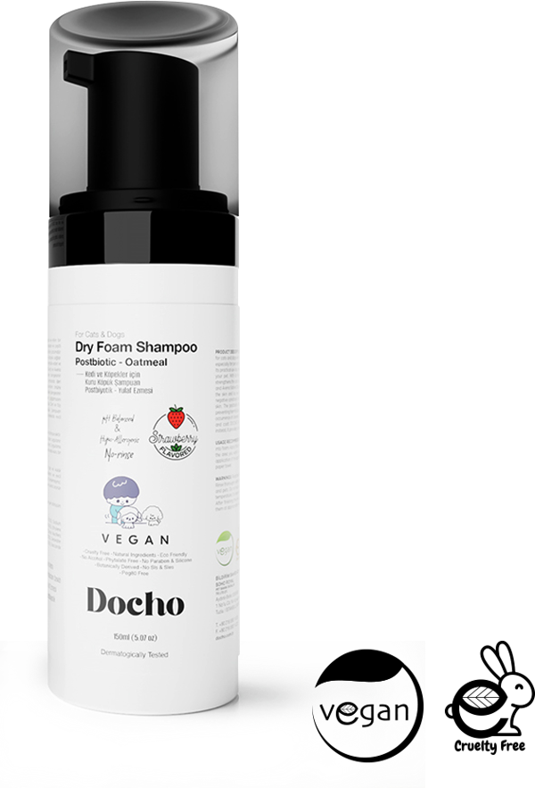 Docho Kedi ve Köpek Kuru Köpük Şampuan - Postbiyotik  150 ML - Image 1