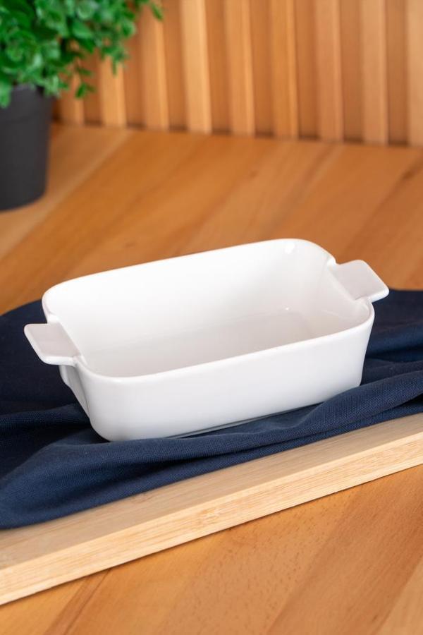 ACAR Bianco Perla Porselen Dikdörtgen Mini Fırın Kabı - 18.6 Cm - Image 1