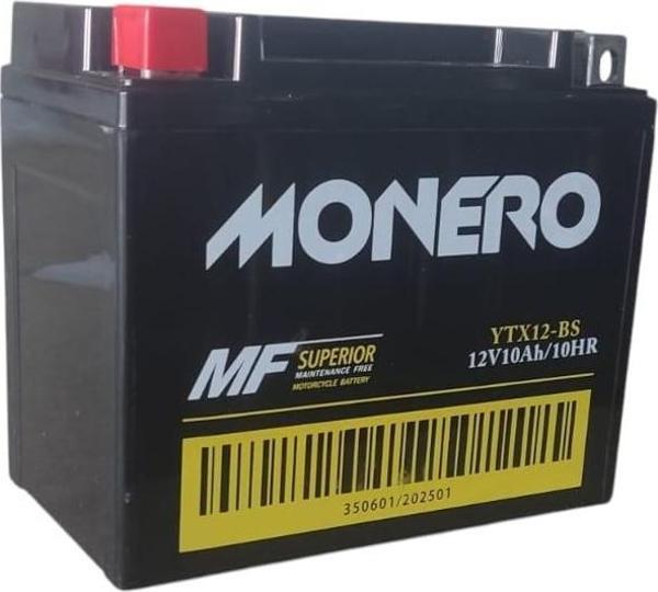 MONERO 12V 10Amper  YTX BS  MOTOSİKLET AKÜ EBATLAR: 150 x 86 x 31mm - Image 1
