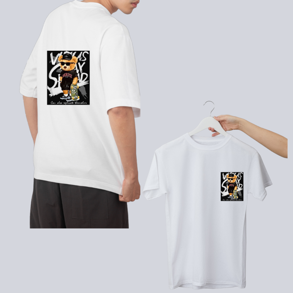 ERKEK BİSİKLET YAKA BASKILI TİŞÖRT - Image 1