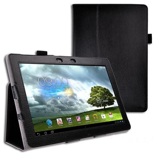 ASUS MEMO Pad Smart 10 Standlı Kapaklı Deri Kılıf - Siyah - Image 1