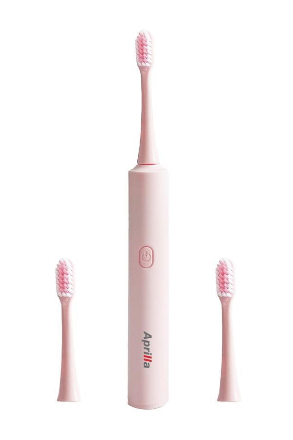 PEMBE-Atb 8717 Titreşimli Değiştirilebilir Başlıklı Su Geçirmez Gövdeli Pembe Diş Fırçası - Image 1