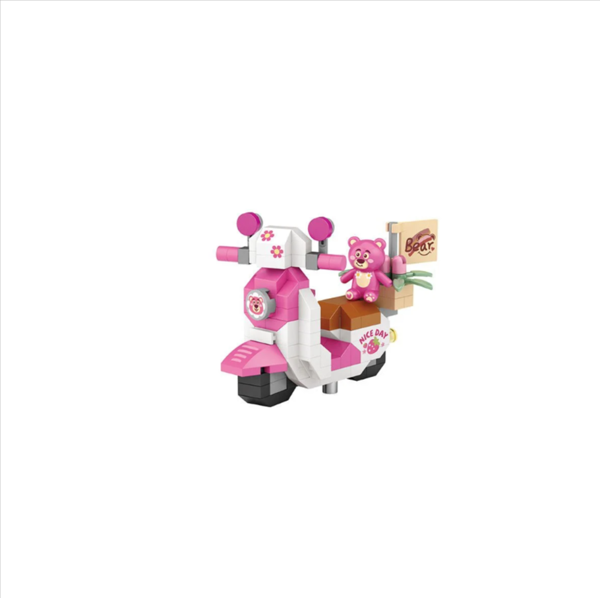 130 Parça Mikro Bloklar Pembe Motorsiklet 10+ Yaş - Image 1