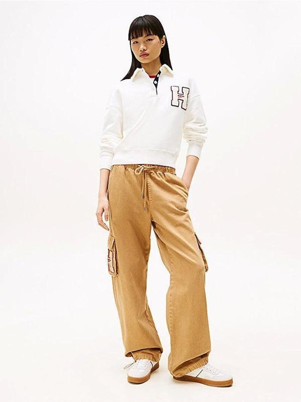Tommy Jeans  Kadın Beyaz Tjw H Graphic Sweatshirt - Image 1