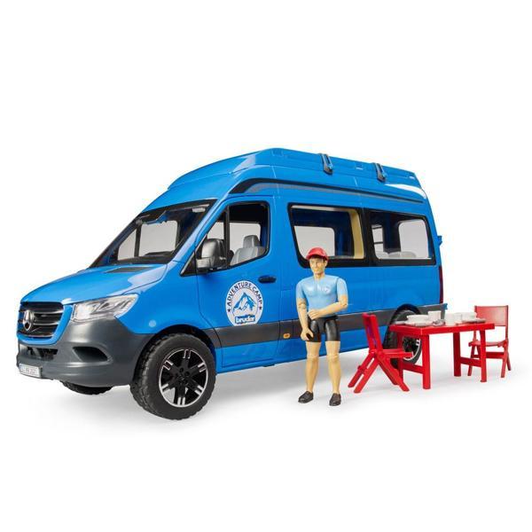Bruder Oyuncak M. Benz Sprinter Kamp Aracı Kampçı ve Aksesuarları BR02684 - Image 1