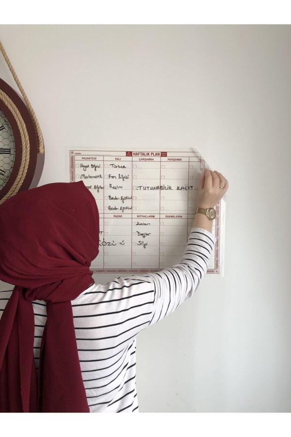 Tutunabilir Kağıt 3 Adet Mini Myweek Haftalık Planlayıcı Akıllı Kağıt Tahta Yazı Tahtası Kalem 40X50 Cm - Image 1