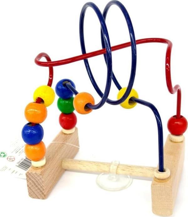 Zuzu Toys Ahşap Mini Eğitici Ve Zeka Koordinasyon Boncuklu Mama Sandalyesi Oyuncağı - Image 1