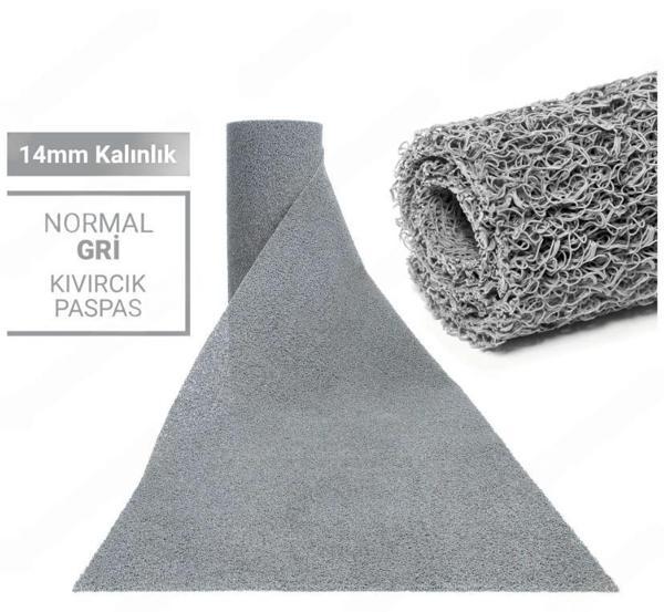 100X150CM GRİ KIVIRCIK PASPAS-HALI KAYMAZ YOLLUK LİDYA 14MM - Image 1