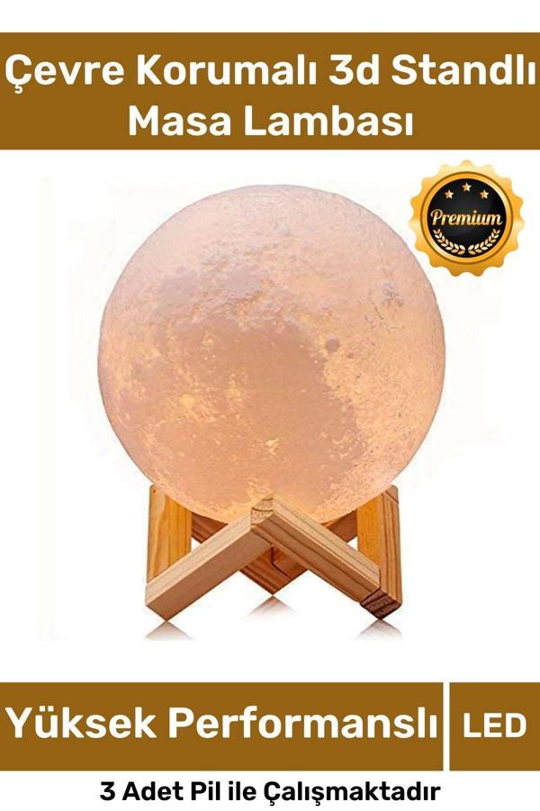 Özel Üretim Çevre Korumalı 3d Standlı Küre Dekoratif Yüksek Performanslı Led Ay Gece Masa Lambası - Image 1