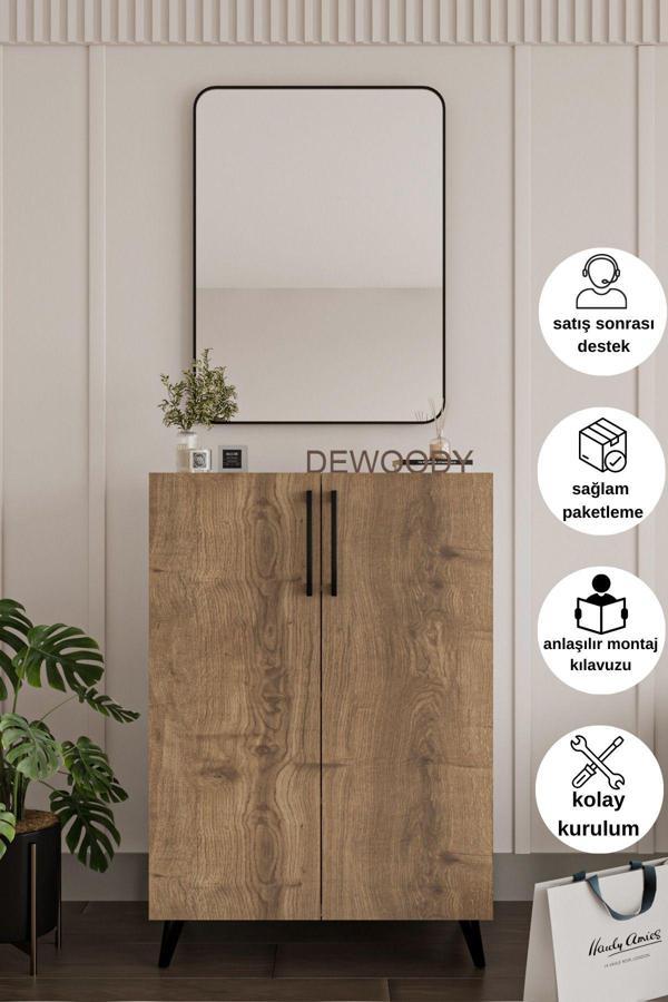 Dewoody Ayakkabılık 4 Bölmeli Kulplu Ayakkabılık Çok Amaçlı Dolap - Image 1