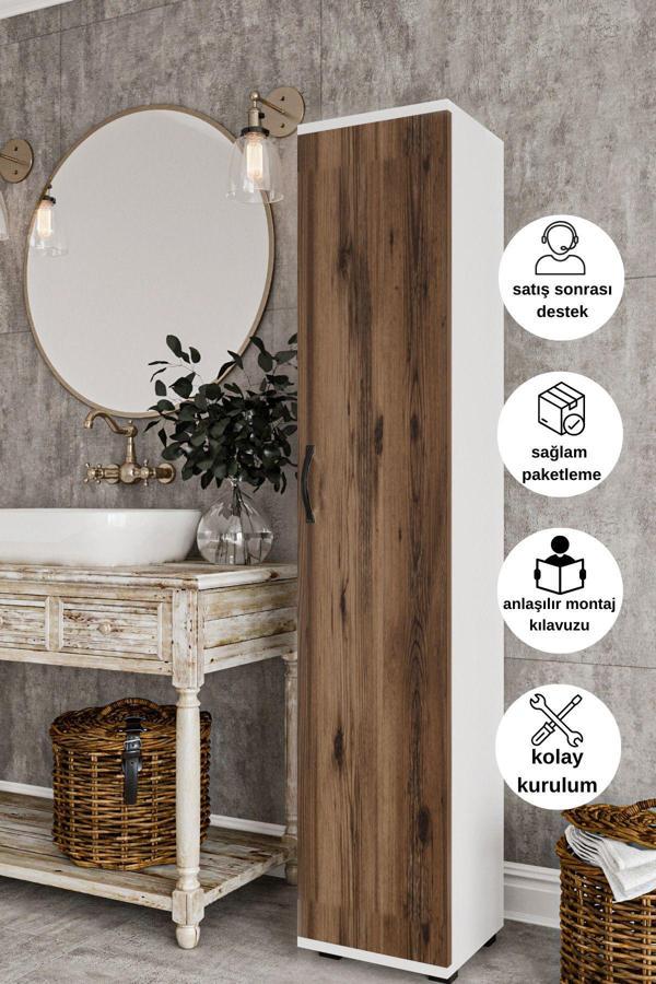 Dewoody Çok Amaçlı 5 Bölmeli Banyo Mutfak Kiler Dolabı - Image 1
