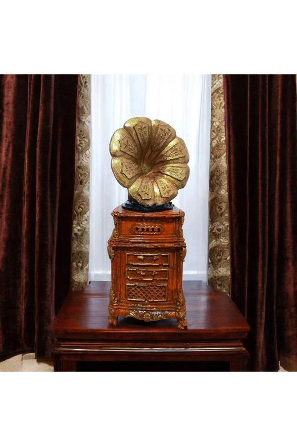 Taşdevri Life Yeni Dekoratif Gramafon Biblo Eskitme Ahşap Görünümlü - Image 1