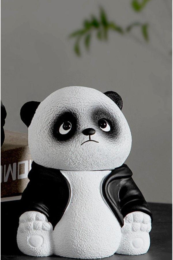 Taşdevri Life Yeni Dekoratif Kapaklı Sevimli Panda Küllük, Kültablası - Image 1
