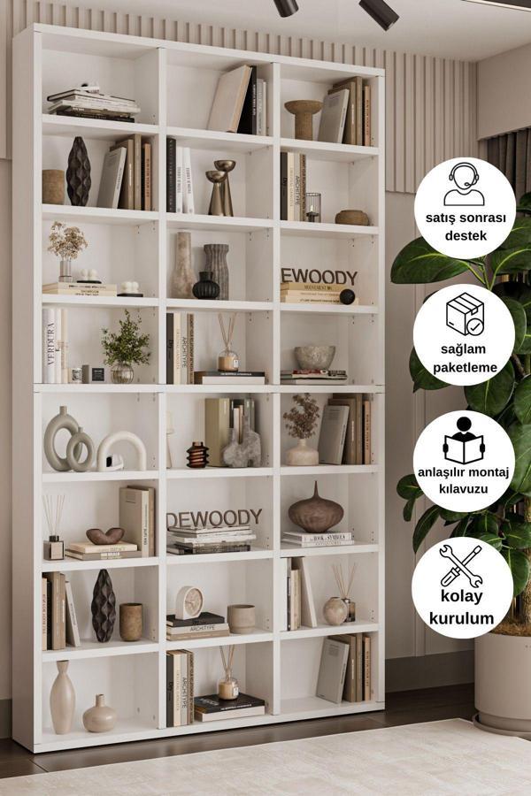 Dewoody Çok Raflı Dekoratif Kitaplık - Image 1