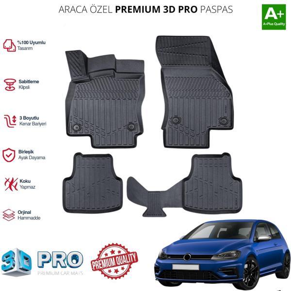 GOLF 7 ARACA ÖZEL 3D PASPAS 2012 2013 2014 2015 2016 2017 2018 2019 2020 - Image 1