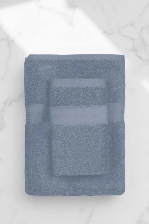 2 Parça Battal Lüks Premium Banyo Spa Havlu Takımı 90x170 Cm İndigo - Image 1