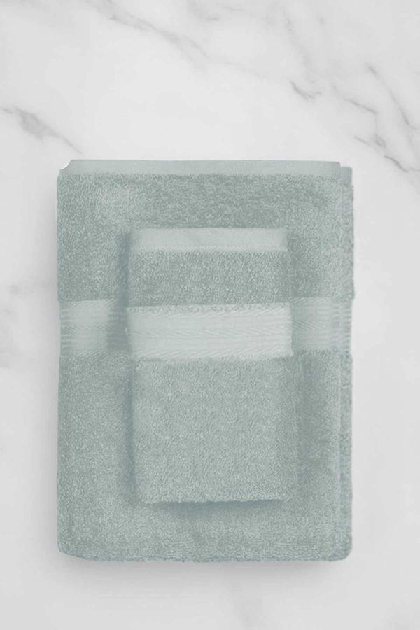 2 Parça Battal Lüks Premium Banyo Spa Havlu Takımı 90x170 Cm Açık Gri - Image 1