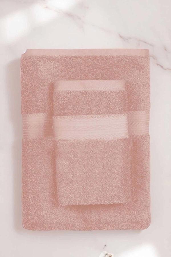 2 Parça Battal Lüks Premium Banyo Spa Havlu Takımı 90x170 Cm Somon - Image 1