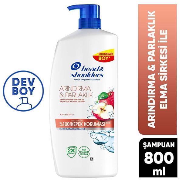 Head&Shoulders Arındırma ve Parlaklık Kepek Karşıtı Şampuan Elma Sirkesi ile 800ml - Image 1