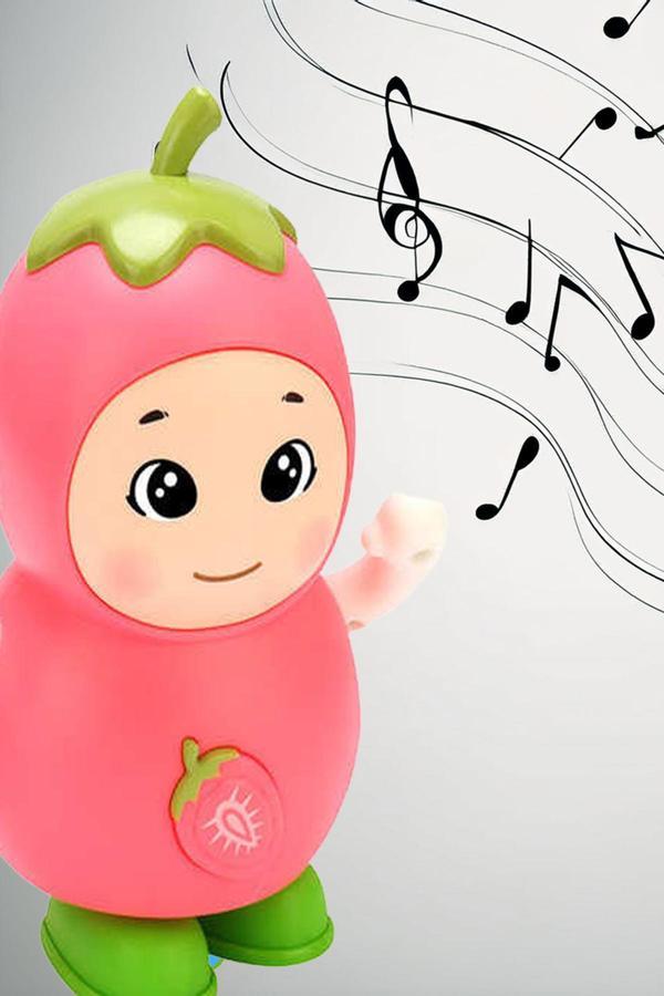 Işıklı ve Müzikli Danseden Çilek Oyuncak – 17 cm, Minikler İçin Eğlencenin Adı! - Image 1