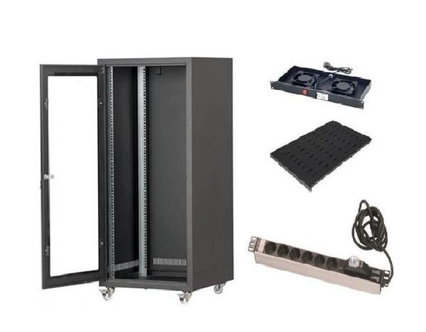 SETRACK 26U 19'' 600X600 RACK KABİNET+SABİT SABİT RAF+FAN MODÜLÜ+GRUP PRİZ - Image 1