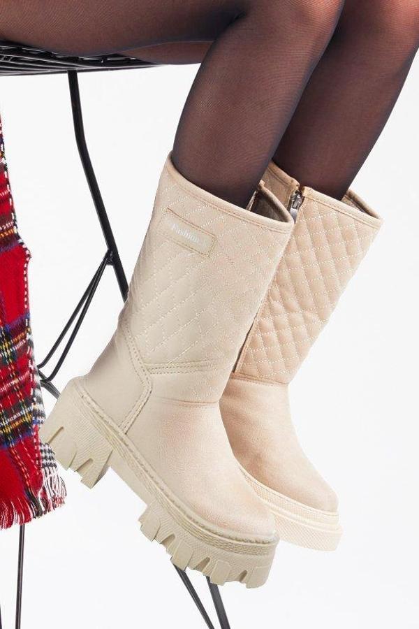 Çocuk Kapitone Desenli Rahat Kalıp Uzun Bot - Image 1