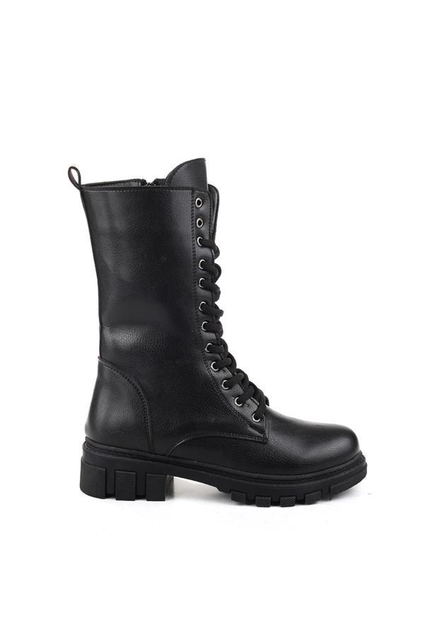 Walkenzo Fermuarlı 4 cm Topuklu Termo Taban Kadın Postal Bot - Image 1