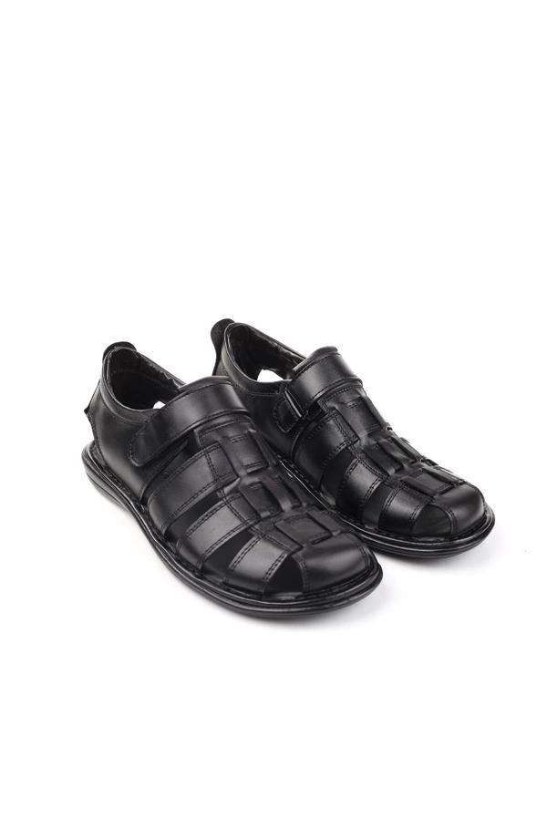Castle Black 8520 Ortopedik Hakiki Deri Erkek Sandalet Ayakkabı - Image 1