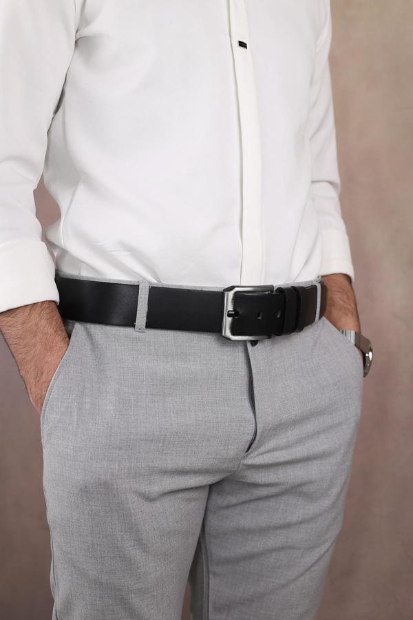 Walkenzo Smt-4415 Erkek Hakiki Deri Klasik Kot Kemeri - Image 1