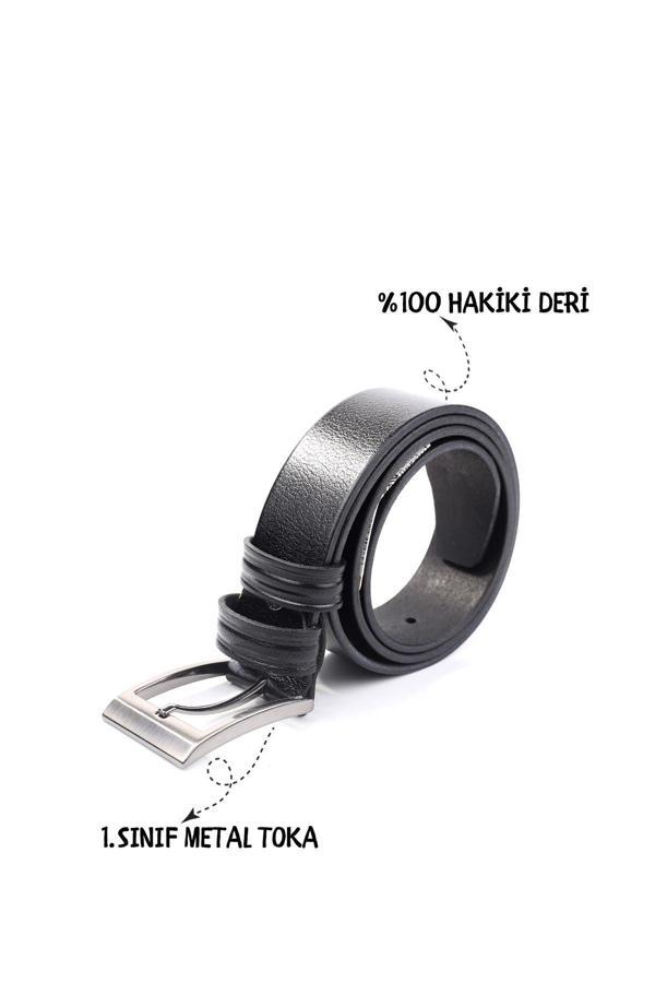 Walkenzo Smt-3368 Erkek Hakiki Deri Klasik Kumaş Kemeri - Image 1