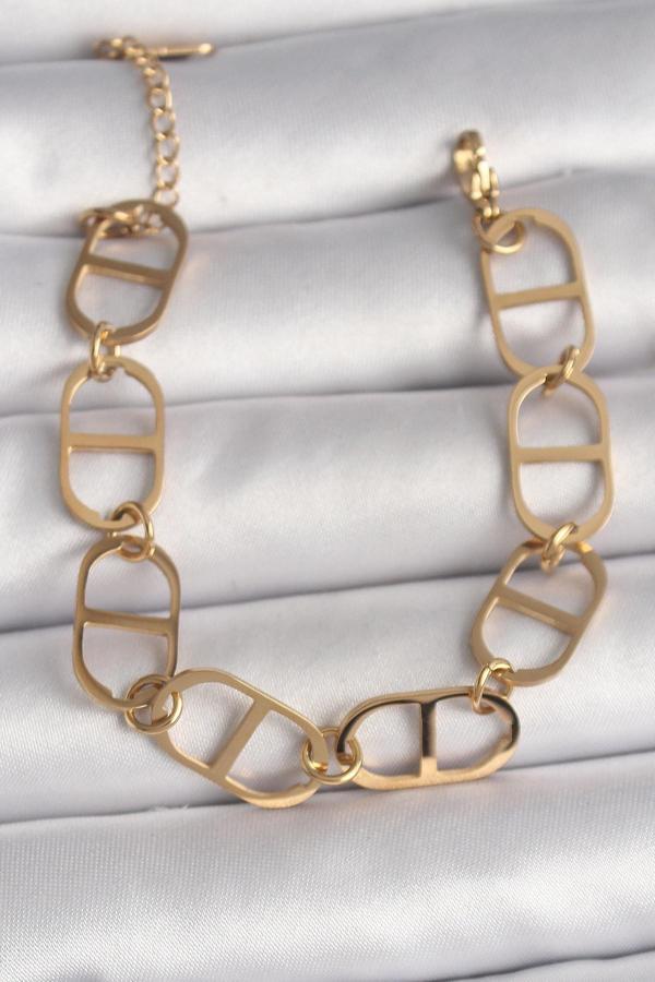 316L Çelik Gold Renk Kadın Bileklik - TJ-BB6735 - Image 1