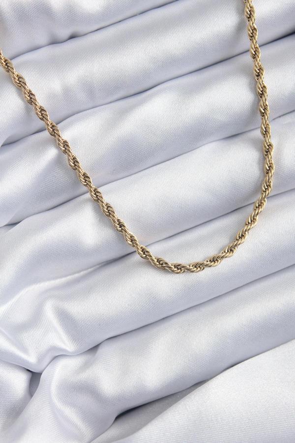 316L Çelik Gold Renk 60 cm Burgu Model Kadın Kolye - TJ-BKO7973 - Image 1