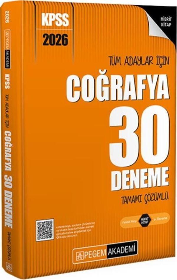 2026 KPSS Tüm Adaylar İçin Coğrafya 30 Deneme Tamamı Çözümlü Pegem Yayınları - Pegem Akademi Yayıncılık - Image 1