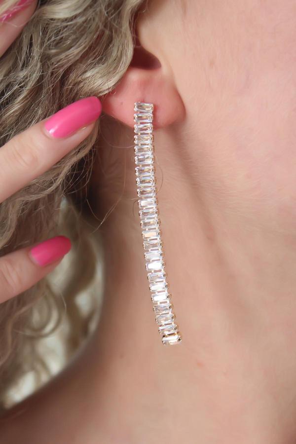 Gold Renk Zirkon Taşlı Kadın Küpe - TJ-BKP7161 - Image 1