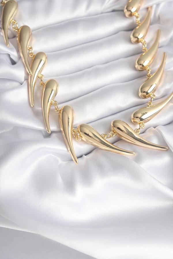 VIP Seri Özel Tasarım Gold Renk Kadın Kolye - TJ-BKO8237 - Image 1