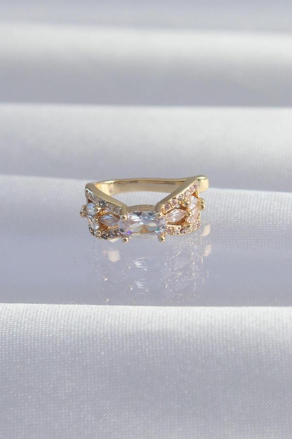 Pirinç Gold Renk Zirkon Taş Kaplama Earcuff Küpe - TJ-BKP9337 - Image 1
